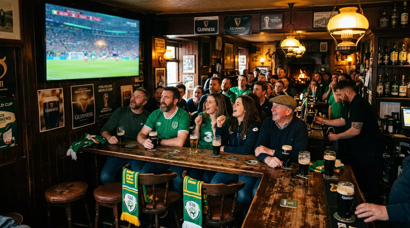 Irish football fans watching the World Cup 2026 as neutrals in a Dublin pub