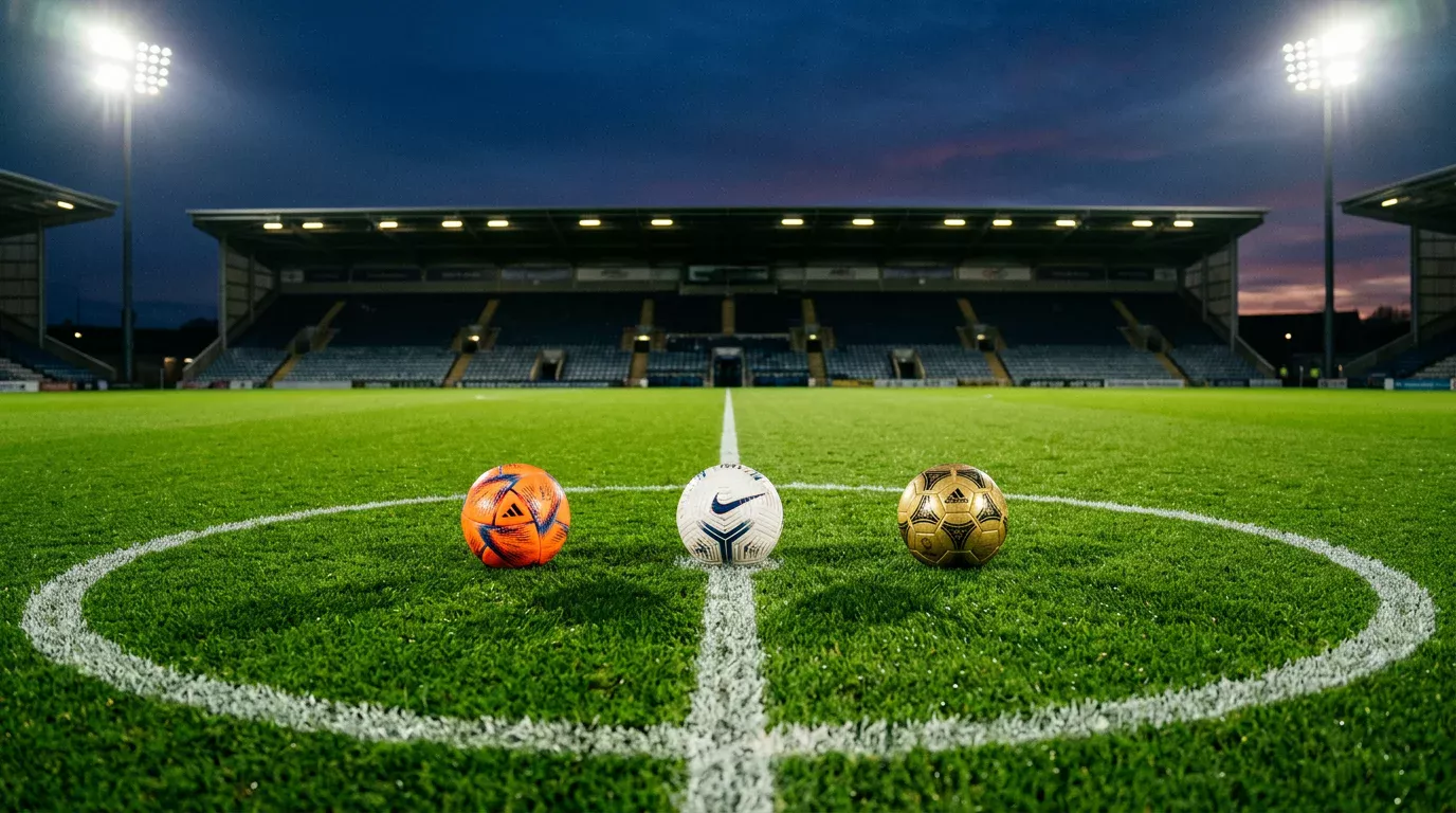 Football players from Morocco, Netherlands and Portugal warming up before a World Cup match