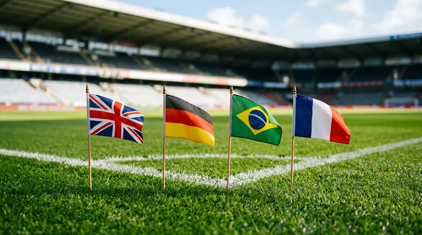 Cape Verde, Curaçao, Jordan and Uzbekistan flags displayed together at a FIFA World Cup venue